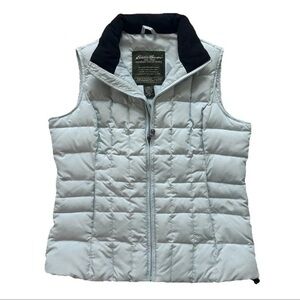 Eddie Bauer Women Premium Goose Down Vest SM Quilted Insulated Puffer Light Blue
